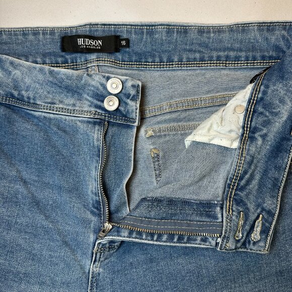 Hudson Los Angeles Flap Pocket Straight Leg Jeans Size 16 Tall | Union Jack Back - Picture 6 of 9